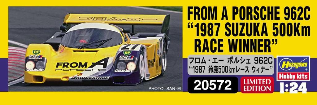 Hasegawa From A Porsche 962C 1987 Suzuka 500km Race Winner Plastic Model Kit 20572 1/24