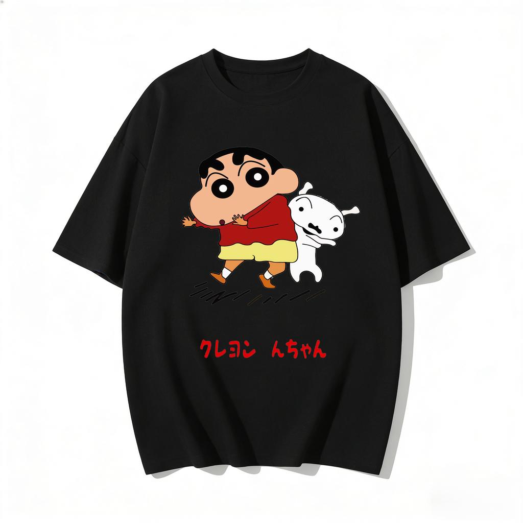 2026 Trendy Anime Crayon Shinchan Graphic Couple Tshirts Streetwear Family Matching Parentchild Clothing for Unisex Women Kids