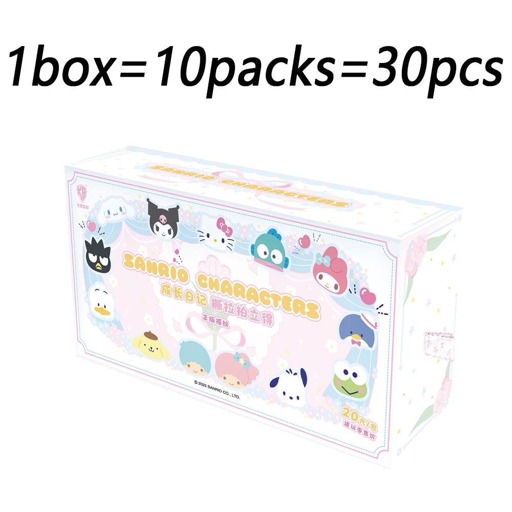 Genuine Sanrio Characters Collection Cards Cartoon Star Anime Dreamy Flower Clusters Inlaid Tear Pull Polaroid Cards Gifts