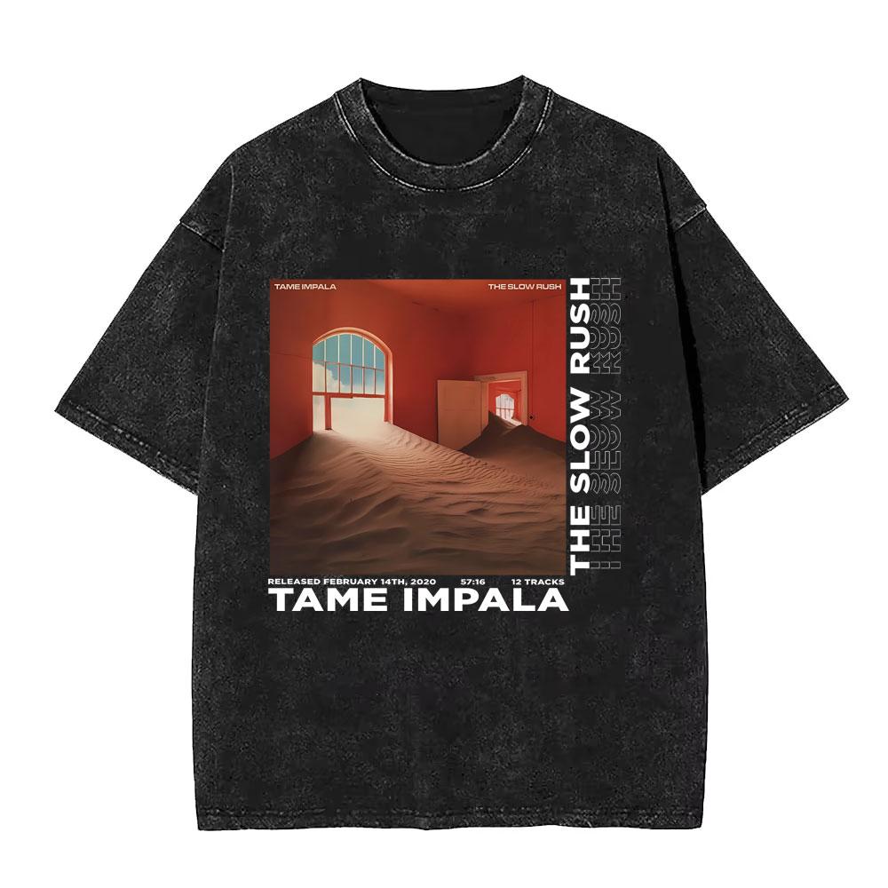 Washed Pop Rock Band Tame Impala Album Logo T Shirts TInner Speaker Tshirt Lonerism T Shirt Currents Tshirts The Slow Rush Tee