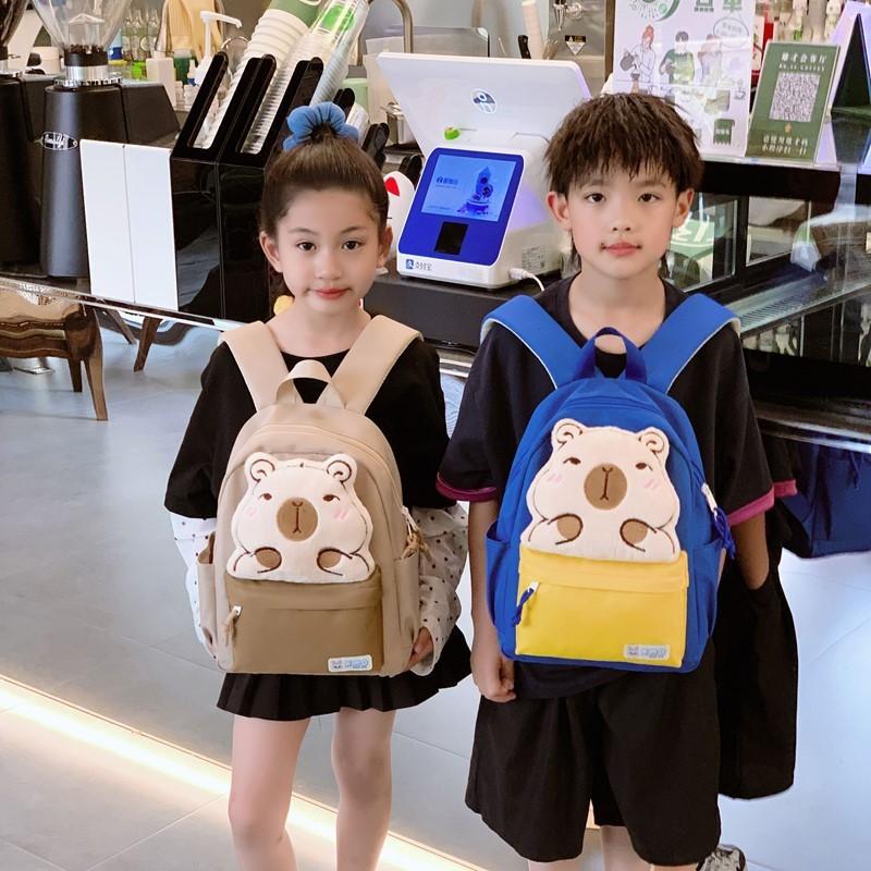 Crayon Shin Chan Capybara Pattern Kids Backpack Breathable Schoolbag Cute Gift