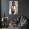 Metal Wall Art Decor Sign Vintage Tin Sign Woman in Denim Shorts
