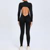 European & American Zipper Long Sleeve Yoga Jumpsuit - Women's Nude Feeling Fitness Bodysuit