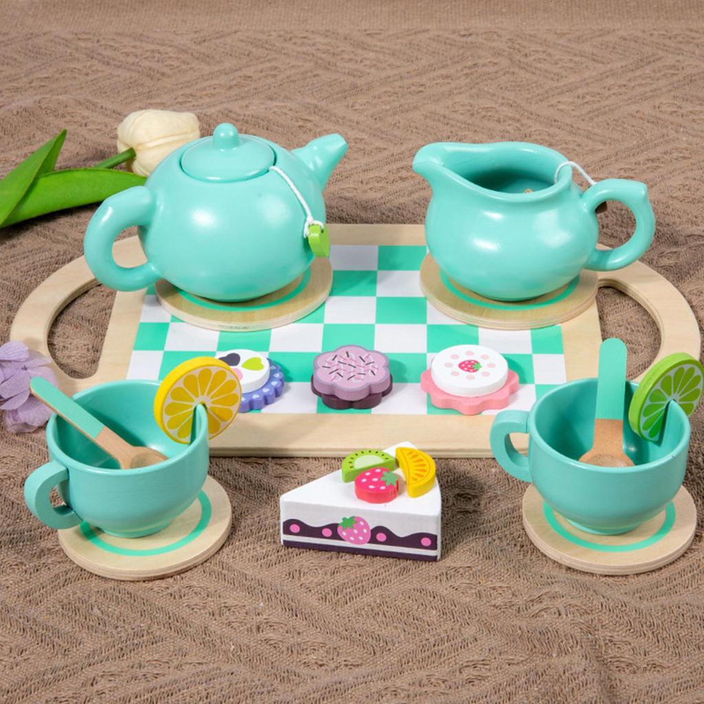 Wooden Children's Simulated Home, Desserts, Cakes , Tea Pots, Cups, Tea Sets, Kitchen Toys