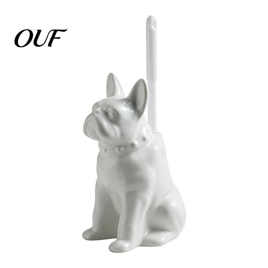 Housewarming Gift for Home Ceramic Cat Toilet Brush, Ergonomic Long Handle And Stable Storage Container Set Anti-Tipping Base Scrub Deep Cleaning Tool