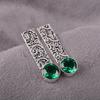 Green Emerald Gemstone Earrings Jewelry, Handmade Gorgeous Silver Earrings, 925 Sterling Silver Jewelry For Wedding Gift