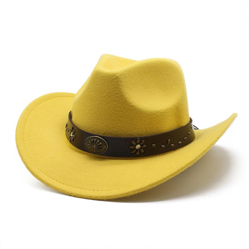 Ковбойская шляпа в стиле вестерн, мужская тибетская шляпа-цилиндр, фетровая шляпа, этническая женская шляпа