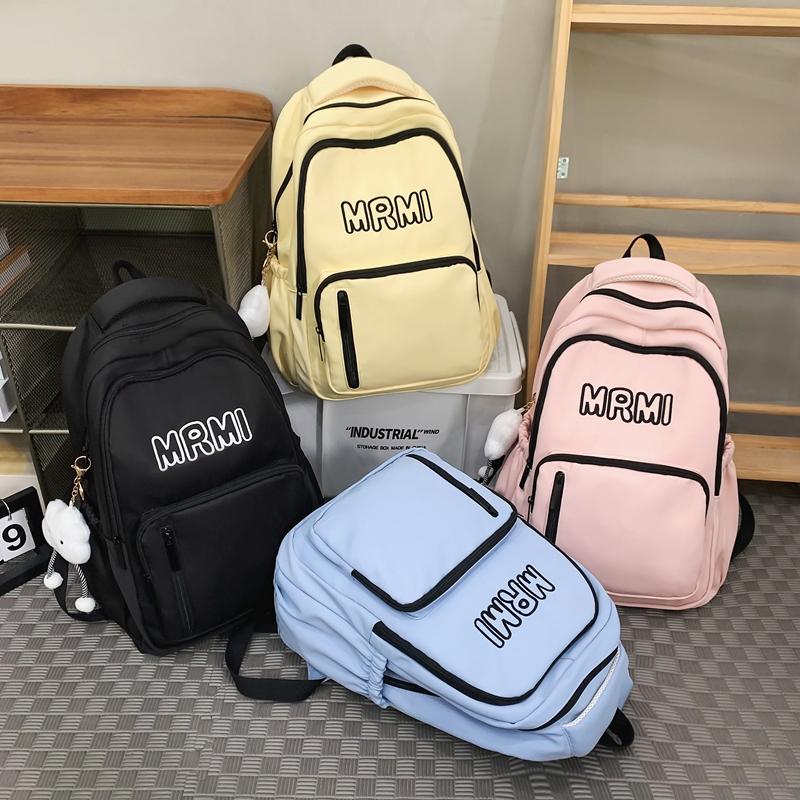 Школьный рюкзак для школьников средней школы, студенческий стиль, мужской рюкзак с буквенным принтом, женский рюкзак большой емкости