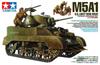 Tamiya Military Miniature Series 313 US Army Light Tank M5A1 Hedgehog Pursuit Operation Set with 4 Figures Plastic Model Kit 35313 1/35 No.