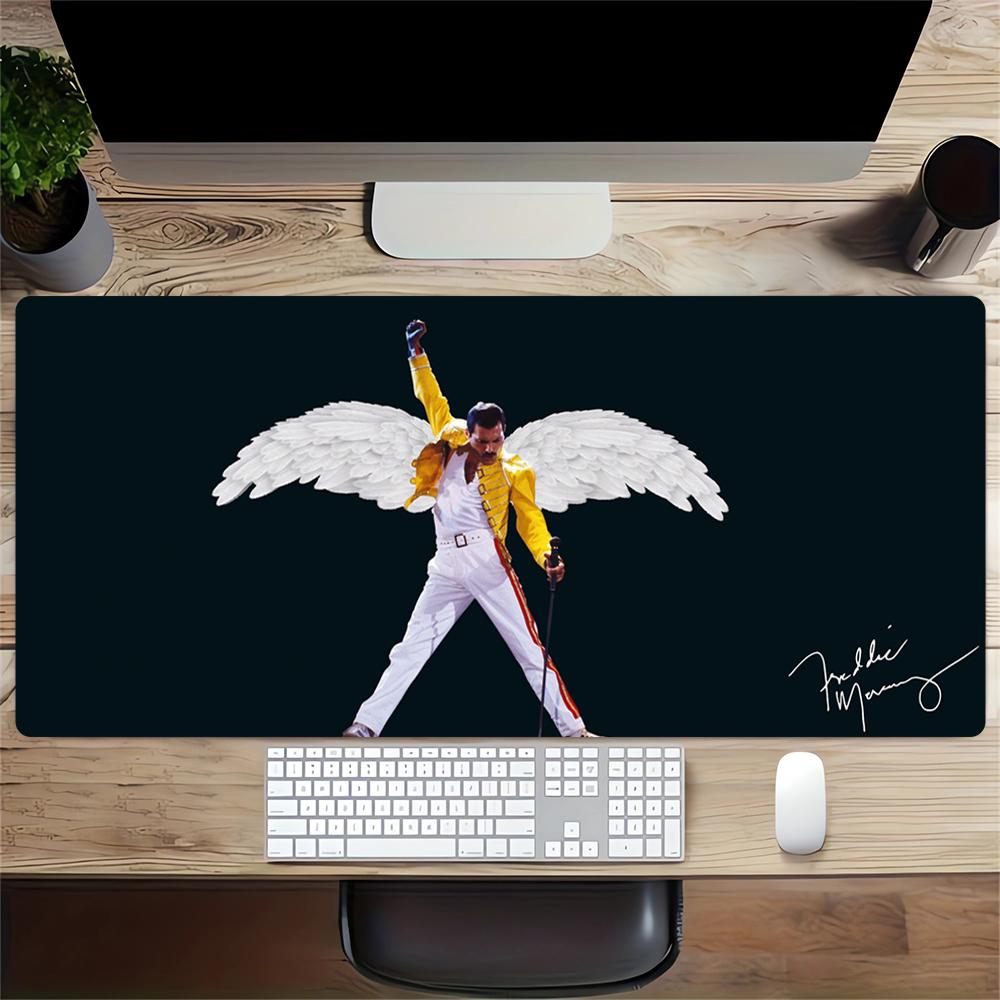 Freddie Mercury Angel Pose Large Gaming Mouse Pad Nonslip Rubber Base Waterproof Desk Mat For Office Pc Laptop