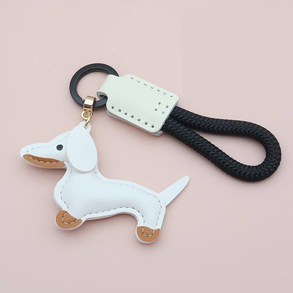 Модный брелок для ключей в виде таксы, мультяшный щенок, сумка, подвеска из искусственной кожи, вешалка, украшение для сумки