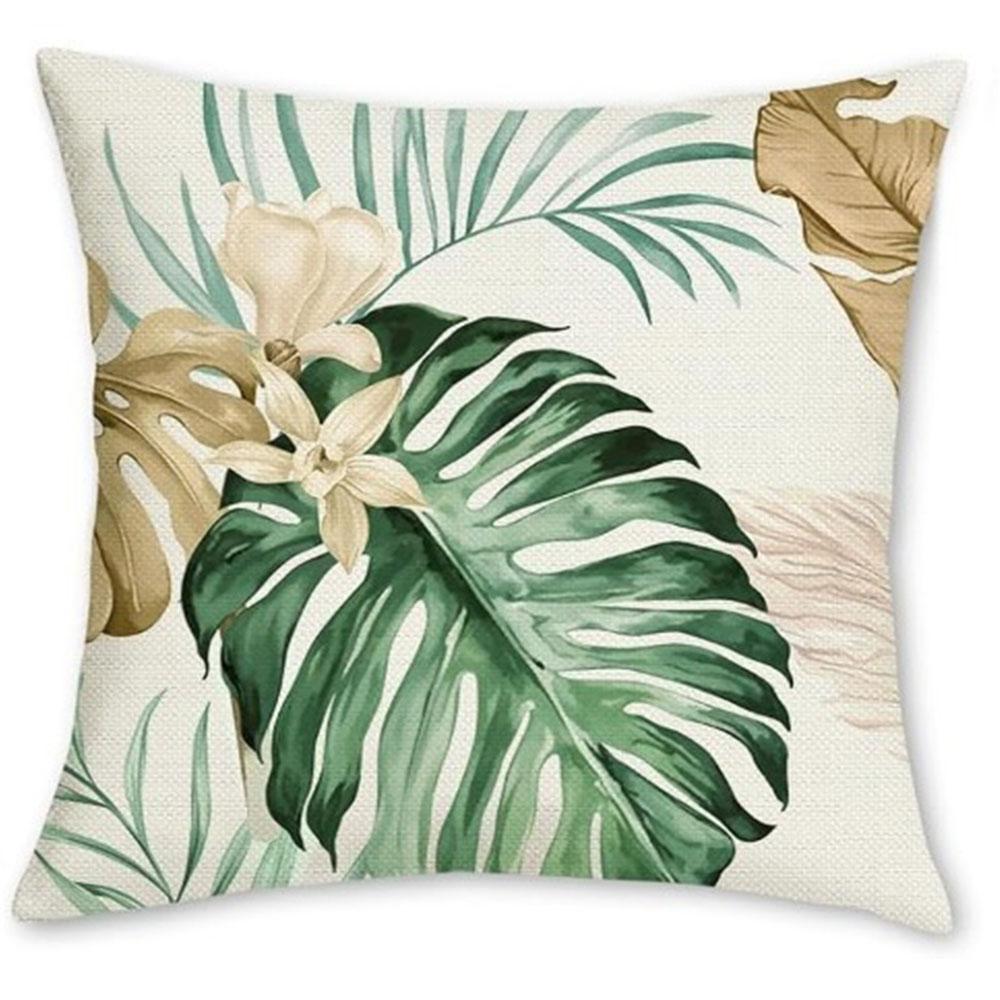 Tropical Leaf Shadows Interweaving Imbuing Rainforest VitalityCover Bedroom Sofa Decoration Polyester Cushion Cover with Zipper