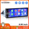 TOYOUSONIC 6.9 Inch Car Stereo 64G Radio Android 13 Universal Video Player 1Din Wireless Carplay Auto GPS Navigation NO 2din DVD