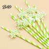 Disposable Paper Straws 20Pcs Straws, Hawaiian Palm Tree Party Drink Eco-friendly Cocktail Green Coconut Summer Decor Multi-person