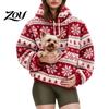 Lady Hooded Sweatshirt Women Oversized Pet Pouch Hoodie, Dog Cat Carrier Carrying for Fall Winter, Casual Pullover Top with Kangaroo Pocket Hoodie