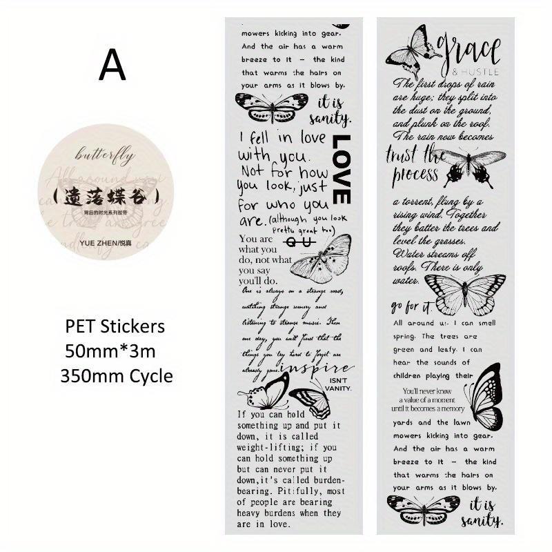 Journamm 50 мм*3 м Винтажные буквы ПЭТ-ленты DIY Скрапбукинг Планировщики Декор Журнал для мусора Водонепроницаемые Коллаж Канцелярские ленты