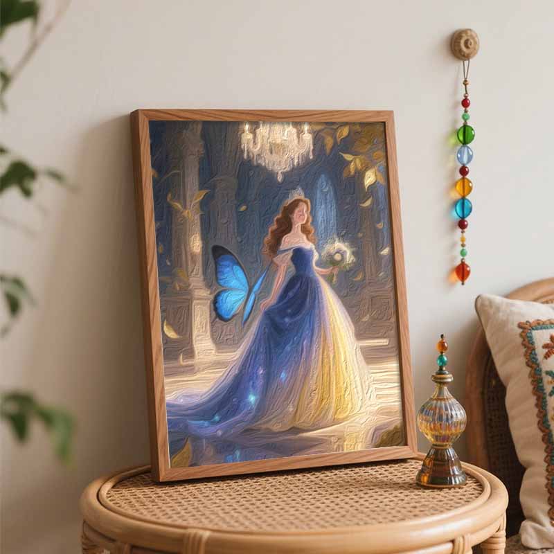 Disney princess butterfly oil painting hand painting coloring painting handmade diy home decoration gift
