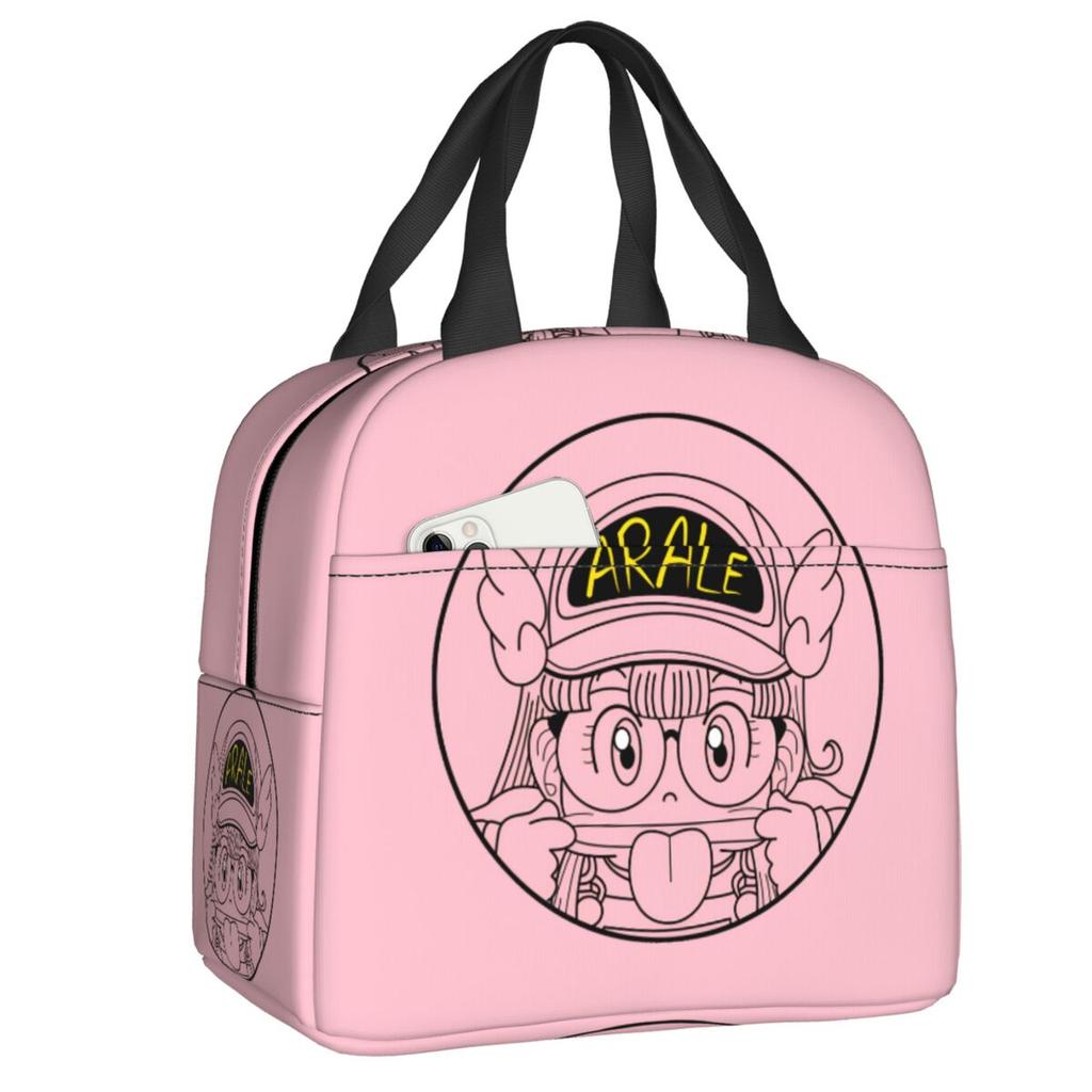 Индивидуальная фиолетовая коробка для ланча Arale Dr Slump, многоразовая, для женщин, с функцией охлаждения, термоизолированная сумка для еды, для студентов