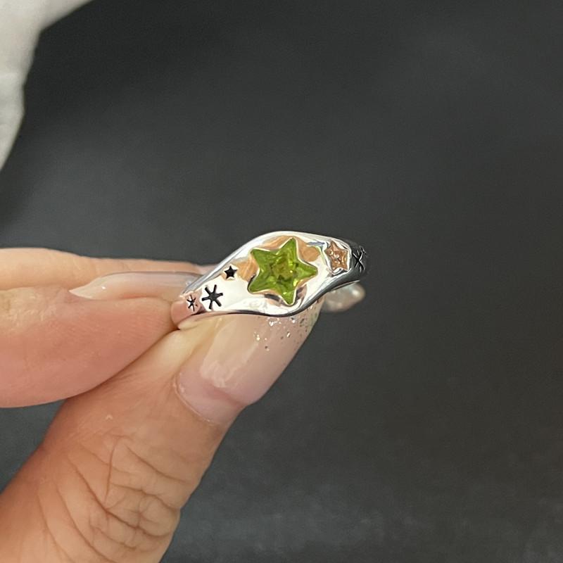 Y2K Кольца с кристаллами Kpop Сердце Регулируемое кольцо Неправильная геометрия Панк Винтажные кольца Набор для женщин и девочек Новые модные украшения