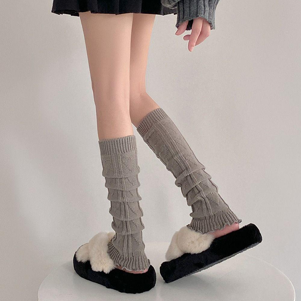 Knitted Foot Cover Leg Warmers Lace Leg Cover Socks Kawaii Stacked Socks For Women Girls