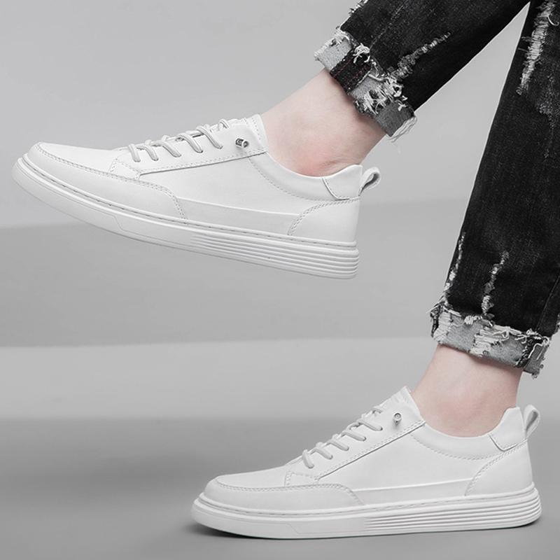 New Men's Leather Casual Shoes Summer Fashion Lightweight Comfortable Platform Shoes Loafers Male British Flats Shoe Sneakers