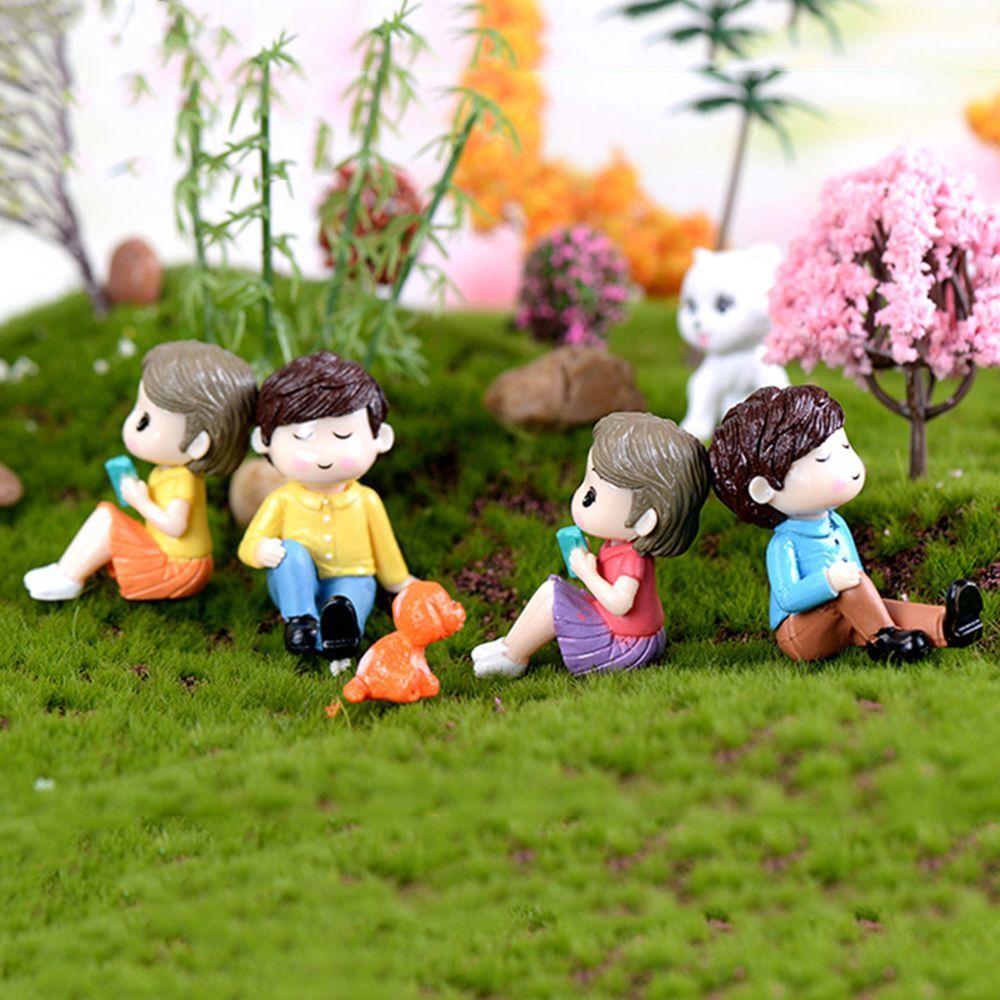 Пейзаж Дом Сад Мини DIY Поделки Украшения Миниатюрная Фигурка Украшение Пара Милые Подарки