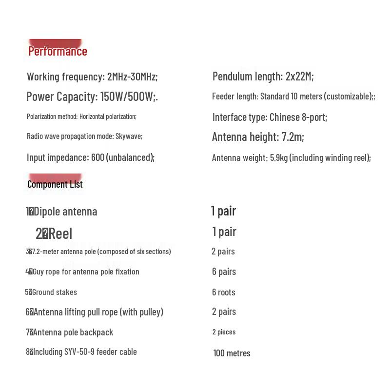 Tie Xiao 44M Shortwave Dipole Antenna