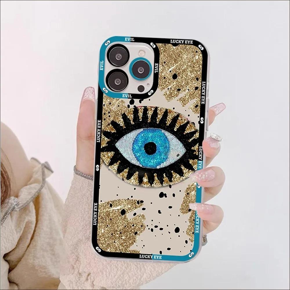 Чехол для телефона 'Счастливый глаз' с синими 'глазами зла' для Samsung Galaxy S10 S20 S21 S22 S23 S24 FE Plus Ultra Note 20, мягкая прозрачная задняя крышка