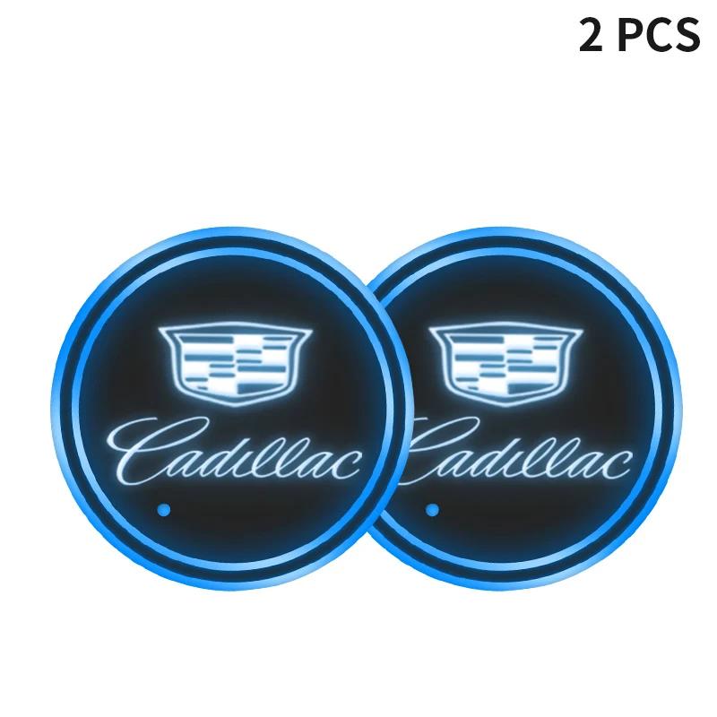 Car Luminous Water Cup Pad For Cadillac Emblem ESCALADE ATS BLS CT4 CT6 SRX STS XT4 XT5 SLR XT6 XTS Car Styling Accessories