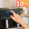 Air Fryer Xxl 8L Double Chamber Fryer Berdsen Bd-653 Black And Silver