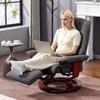Reclining Swivel Chair, with Footrest - Grey