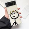 Чехол для телефона Samsung GalaxyZ Flip 4 5 Fold Clear Hard PC Shell Cute Cartoon Matchman для Samsung Z Flip 3 Cover Funda Bumper