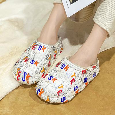 Зимние парные тапочки для дома, теплые бархатные женские тапочки, водонепроницаемые нескользящие туфли из хлопка EVA, легкие хлопковые туфли на плоской подошве