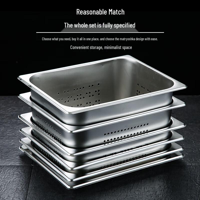 Stainless Steel Perforated Drain & Serving Pan