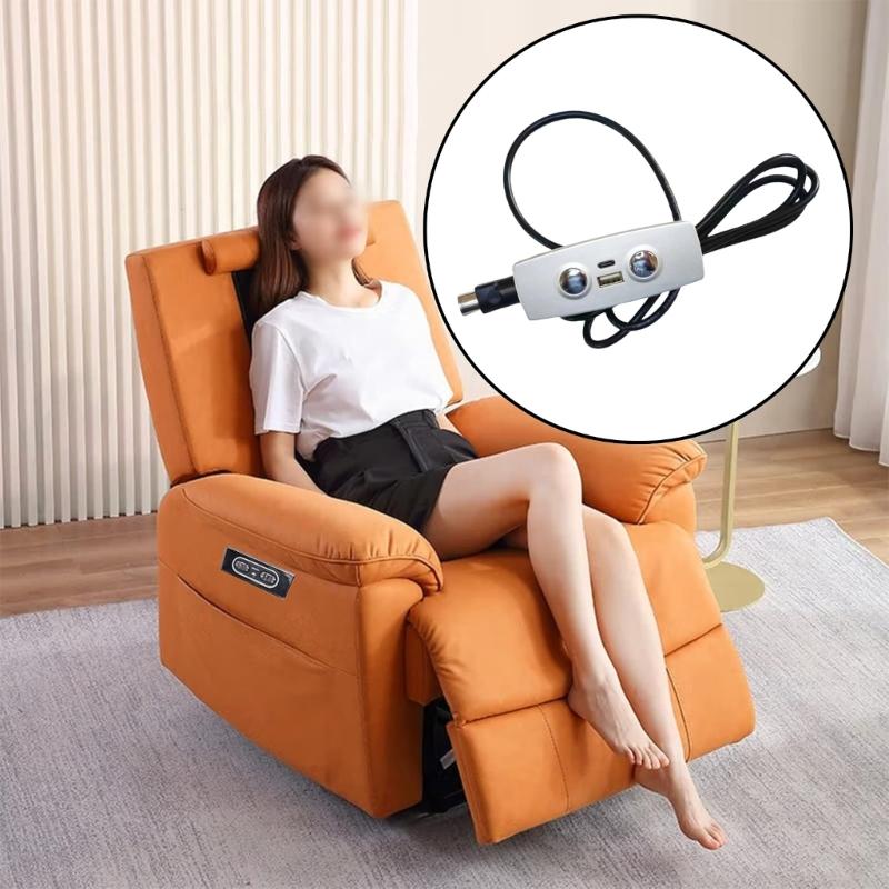 Электрические переключатели для дивана-реклайнера с USB-портом для зарядки, ручное управление с 2 кнопками, выключатели подъема с помощью толкателя, простые в использовании