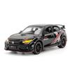 1/32 Scale Honda Civic Type-R Super Modified Sport Car Alloy Metal Diecast Model Car Indoor High Simulation Ornament Sound &Light Gift