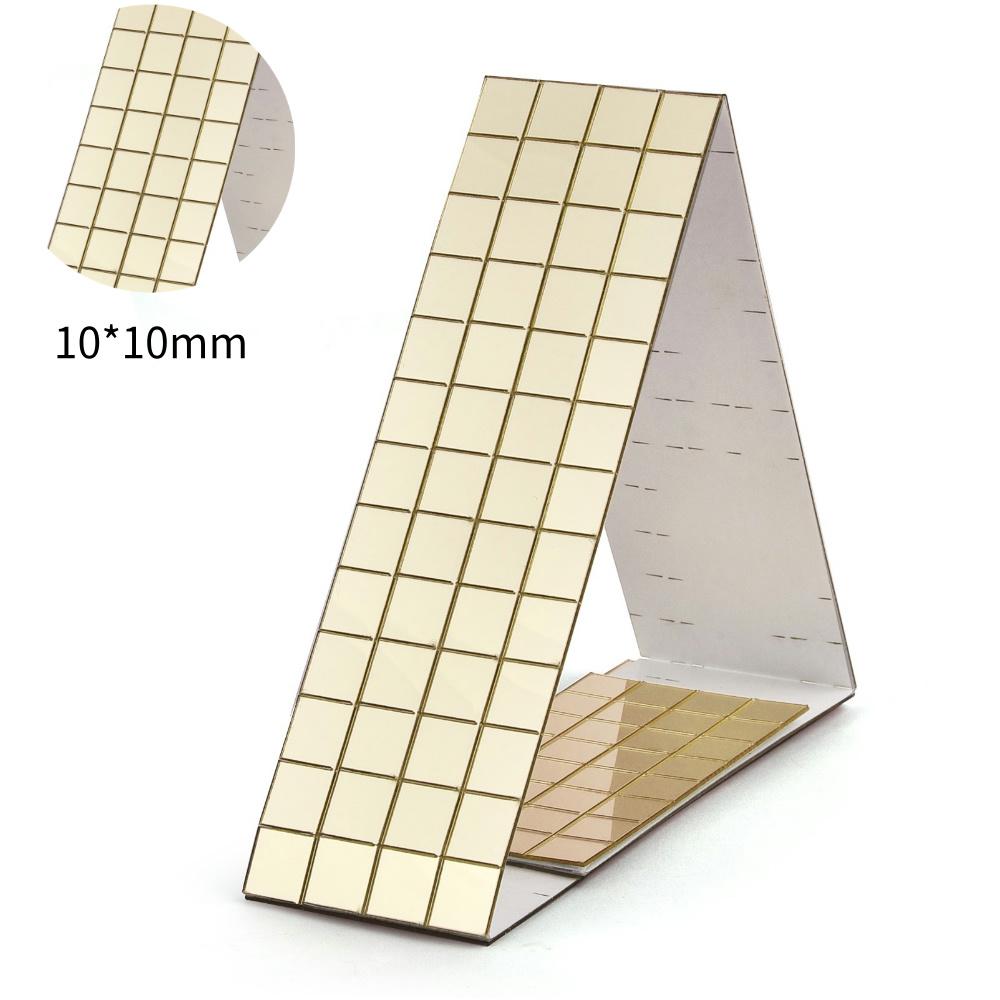 Mosaic Tiles Self-Adhesive Real Craft Square Mirrors Mosaic Tiles Stickers Bathroom DIY Handmade Craft Home Decoration