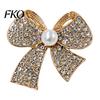 Strong Buckle Badge Brooch Pin, 3D Bow Design with Imitation Pearl, Long-lasting Pin for Coats Shirts Bags Accessories