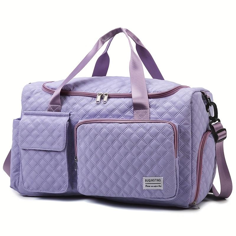 Large Capacity Durable Nylon Travel Duffle Bag,Spacious Portable Gym Sports Tote, Stylish Argyle Pattern Weekender Overnight Bag