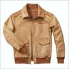 Chinese Size Classic Flight A2 Pilot Jacket Vintage Dirty Yellow Oil Waxed Cowhide Genuine Leather Jacket Men Aviator Jackets Male Coats