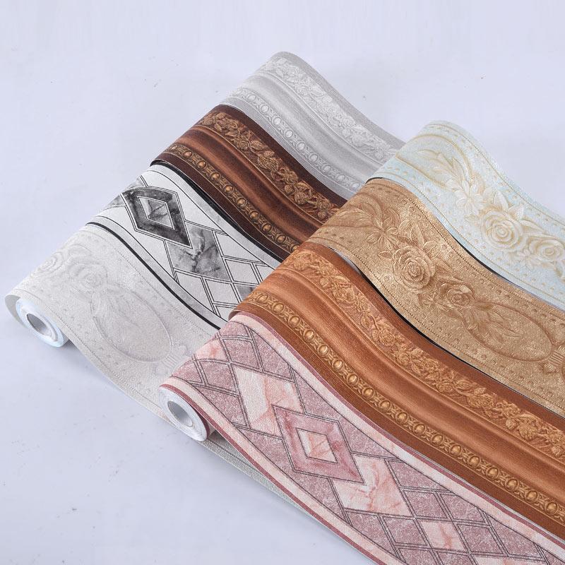 3D Обои для ванной комнаты, настенный бордюр, фон для ТВ, гостиная, плинтус, ПВХ, водонепроницаемые, самоклеящиеся, европейская декоративная пленка