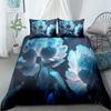 Turquoise Big Blossom 3D Duvet Cover Set King Queen Double Full Twin Single Size Bed Linen Set