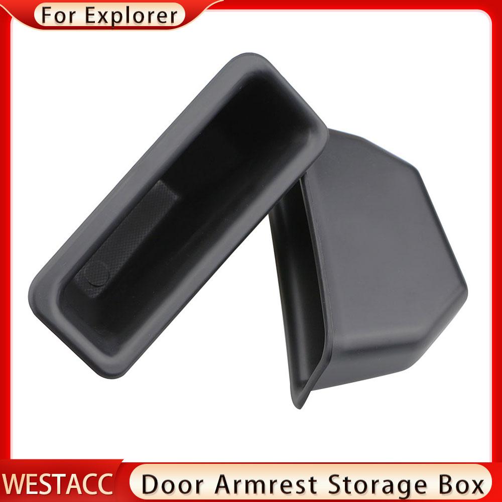 2 шт./компл., ящик для хранения подлокотника на двери автомобиля из АБС-пластика для Ford Explorer 2011-2022, коробки с дверными ручками, чехол, держатель, контейнер