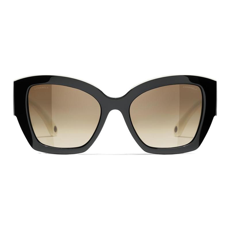 CHANEL Gradient Design Injection Butterfly Sunglasses Women's Black