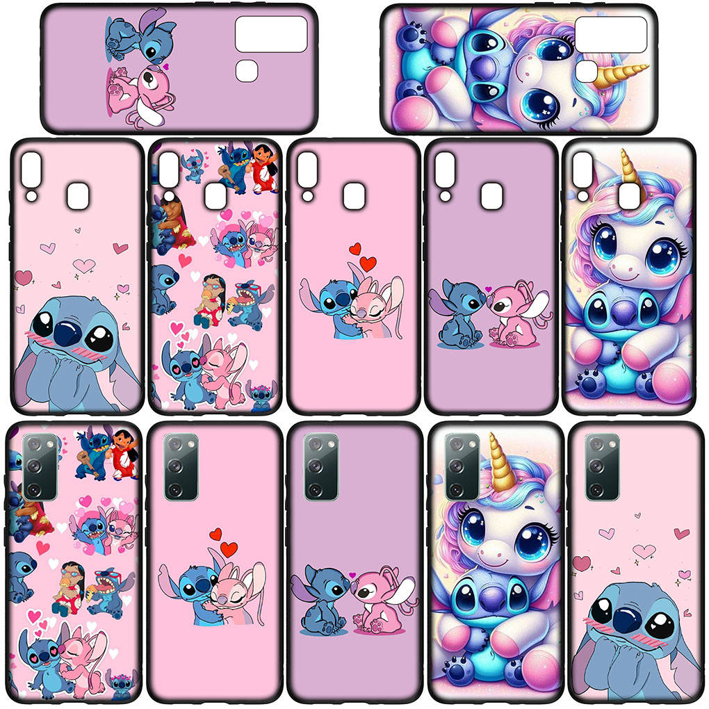 Чехол для iPhone 15 14 Xiaomi Redmi Note 13 12 11 Pro Max X 8 7 9 XR Samsung Galaxy S24 S23 OPPO A15 Huawei аниме Лило розовый мультфильм Стич телефон чехол