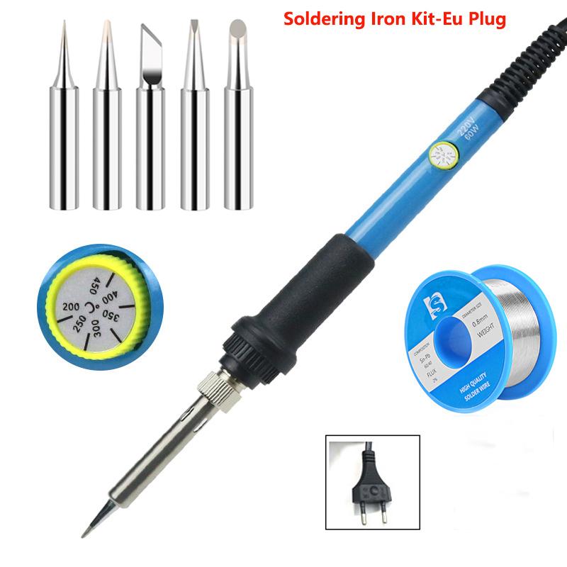 Электрический паяльник с регулируемой температурой, 110 В/220 В, 60 Вт, паяльник, профессиональный сварочный аппарат для олова, термокарандаш, сварочный инструмент для ремонта припоя