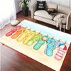 2D Flat Colorful Flip Flops Clothesline Summer Flannel Door Mat Non Slip Beach Vibe Rug For Entryway Patio Floor