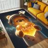 Personalized Name Pooh Bear Art Living Room Non-Slip Area Rug Soft Carpet for Bedroom Kids Playroom Sofa Office Home Decor Doormat