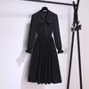 Korean Elegant Dress for Women In Autumn New Small Long-sleeved Medium-length Chiffon Skirt