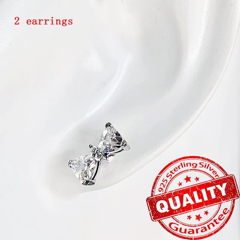 Новые медные серьги-пусеты в виде розовых бантиков с блестками и серьги-кольца с подвесками-паве для девочки, милые романтические украшения в подарок